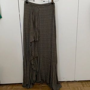 Pookie and Sebastian plaid ruffled long skirt